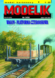 MODELIK 09/08 WAGON PLATFORMA CZTEROOSIOWA