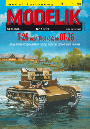 MODELIK 13/07 T-26 PRODUKCJI 1931/1932 LUB OT-26