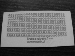 MODELIK A011 Nakrętki 2 mm z widoczną końcówką śruby