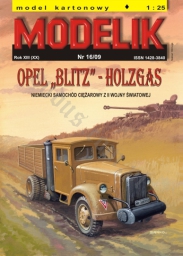 MODELIK 16/09 OPEL BLITZ HOLZGAS