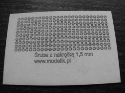 MODELIK A012 Nakrętki 1,5 mm z widoczną końcówką śruby