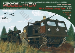 MODEL-KOM 03/2016 AMERYKAŃSKI CIĄGNIK ARTYLERYJSKI M4 I 155mm HAUBICA POLOWA LONG TOM