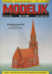 MODELIK 11/02 KOŚCIÓŁ NEOGOTYCKI W SZCZECINIE-DĄBIU