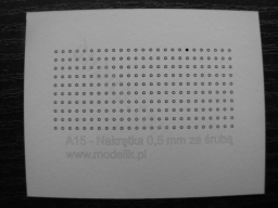 MODELIK A015 Nakrętki 0,5 mm z widoczną końcówką śruby